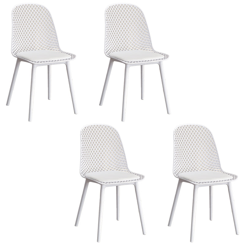 Sillas de comedor de estilo contemporáneo sillas sin brazos con patas de plástico para el hogar