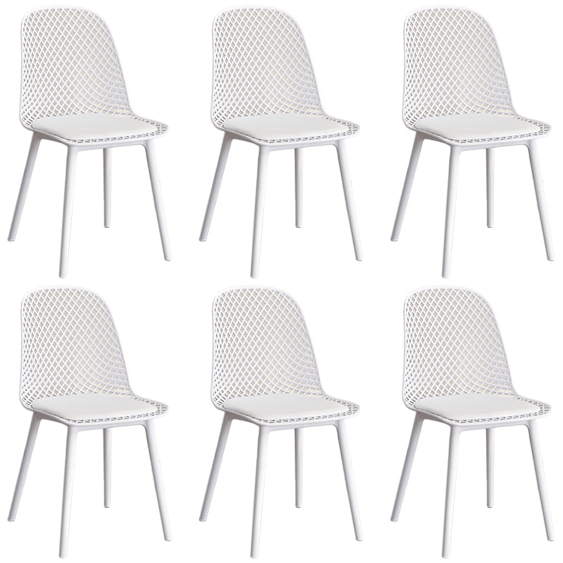 Sillas de comedor de estilo contemporáneo sillas sin brazos con patas de plástico para el hogar