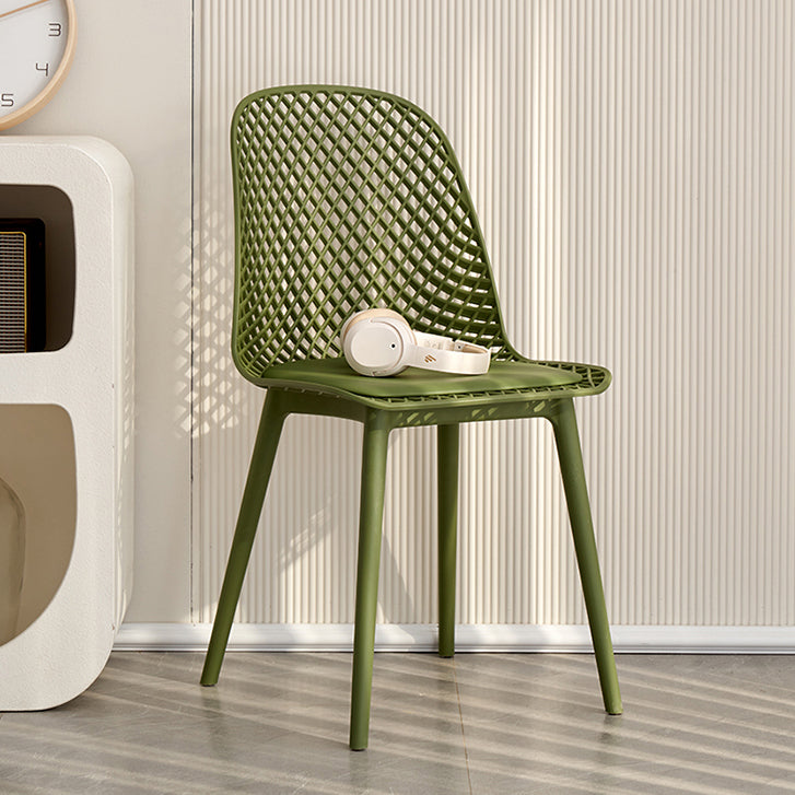 Sillas de comedor de estilo contemporáneo sillas sin brazos con patas de plástico para el hogar
