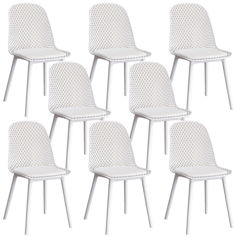 Sillas de comedor de estilo contemporáneo sillas sin brazos con patas de plástico para el hogar