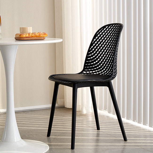 Sillas de comedor de estilo contemporáneo sillas sin brazos con patas de plástico para el hogar