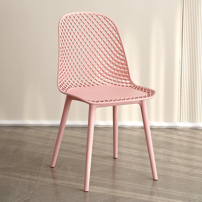 Sillas de comedor de estilo contemporáneo sillas sin brazos con patas de plástico para el hogar