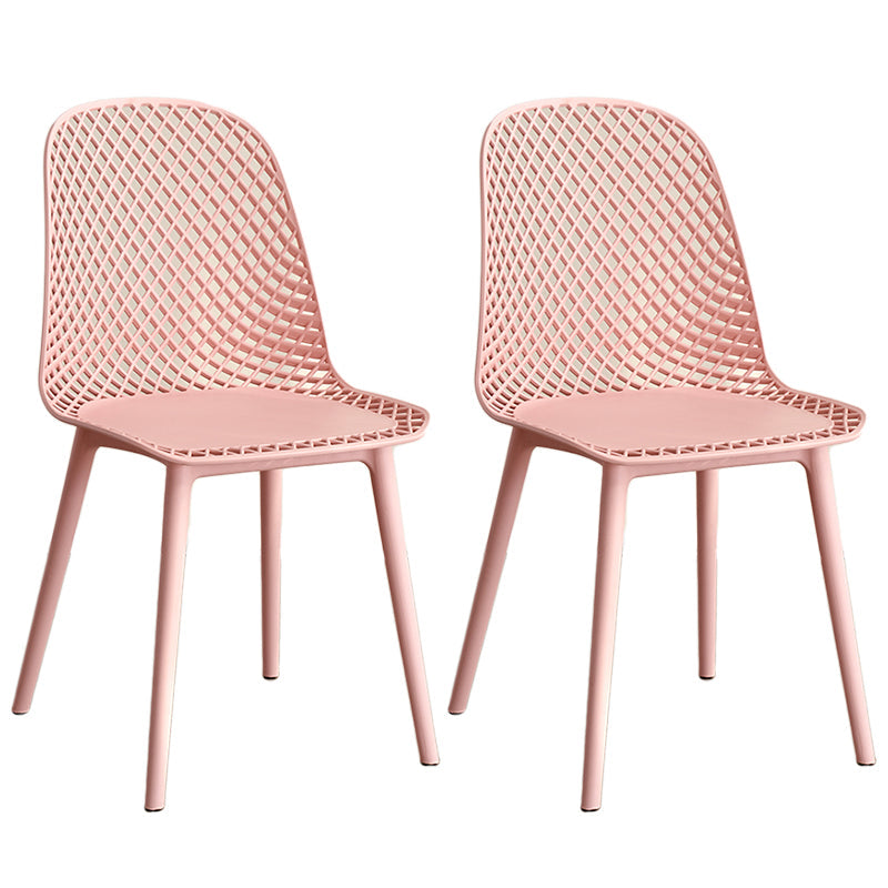 Sillas de comedor de estilo contemporáneo sillas sin brazos con patas de plástico para el hogar