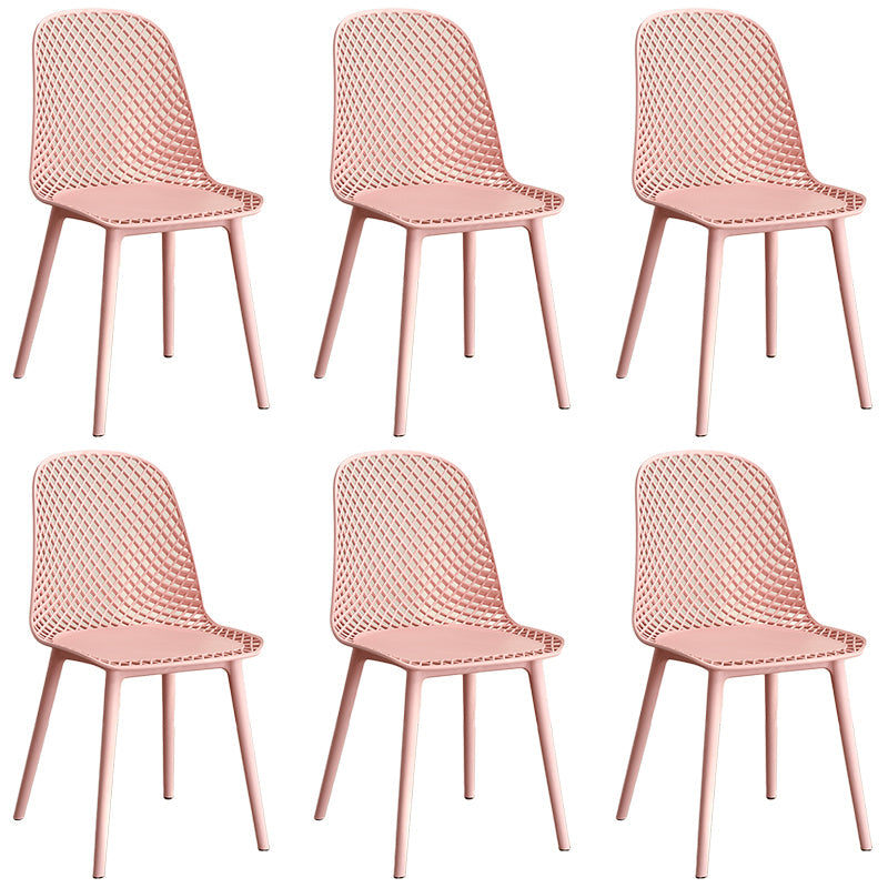 Sillas de comedor de estilo contemporáneo sillas sin brazos con patas de plástico para el hogar