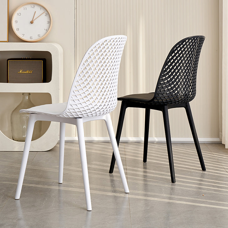 Sillas de comedor de estilo contemporáneo sillas sin brazos con patas de plástico para el hogar