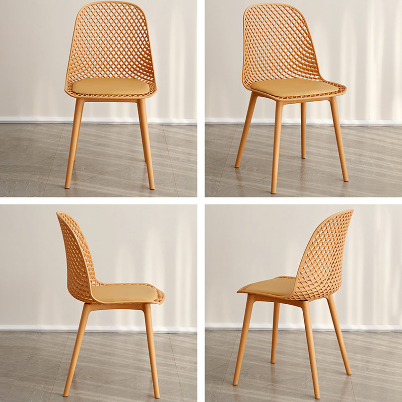 Sillas de comedor de estilo contemporáneo sillas sin brazos con patas de plástico para el hogar