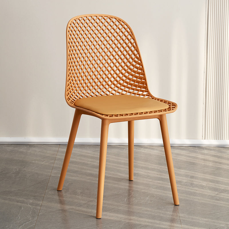 Sillas de comedor de estilo contemporáneo sillas sin brazos con patas de plástico para el hogar