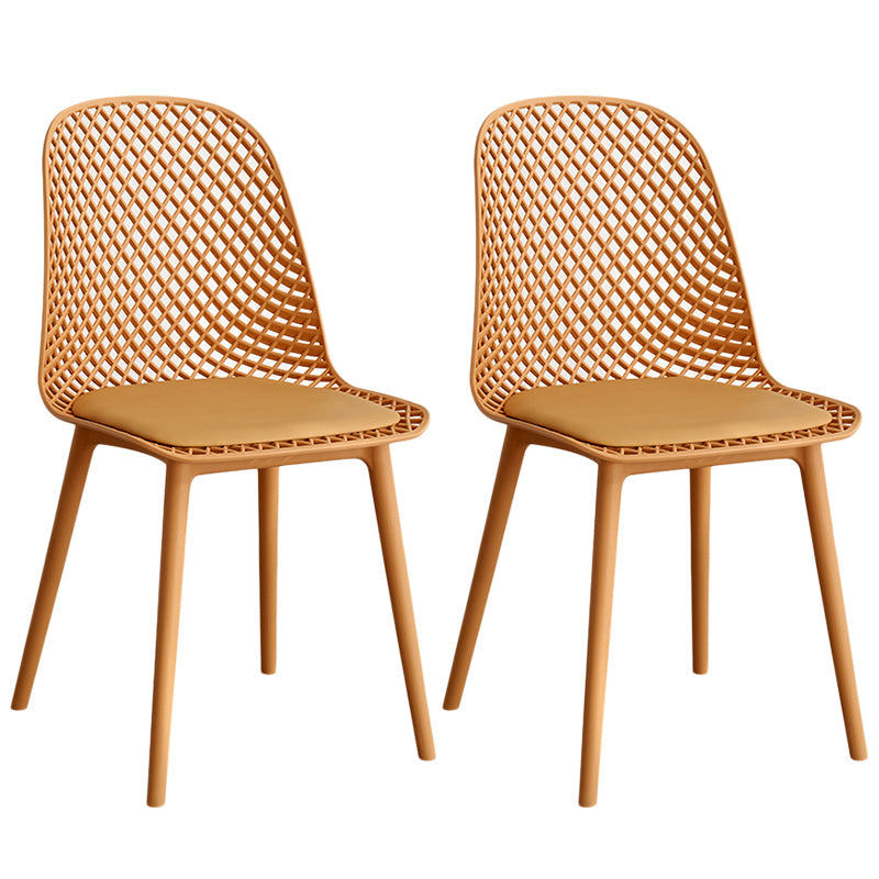 Sillas de comedor de estilo contemporáneo sillas sin brazos con patas de plástico para el hogar