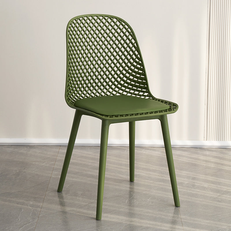 Sillas de comedor de estilo contemporáneo sillas sin brazos con patas de plástico para el hogar