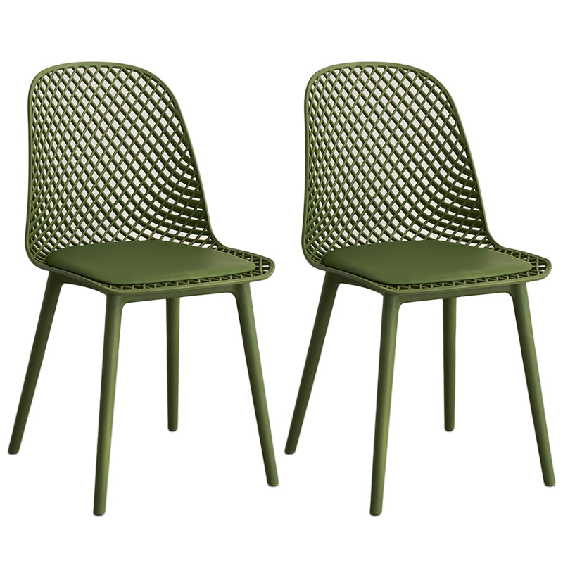 Sillas de comedor de estilo contemporáneo sillas sin brazos con patas de plástico para el hogar