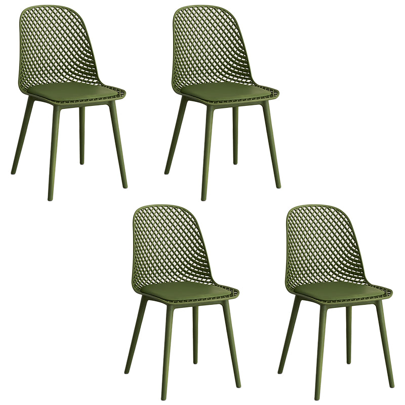 Sillas de comedor de estilo contemporáneo sillas sin brazos con patas de plástico para el hogar