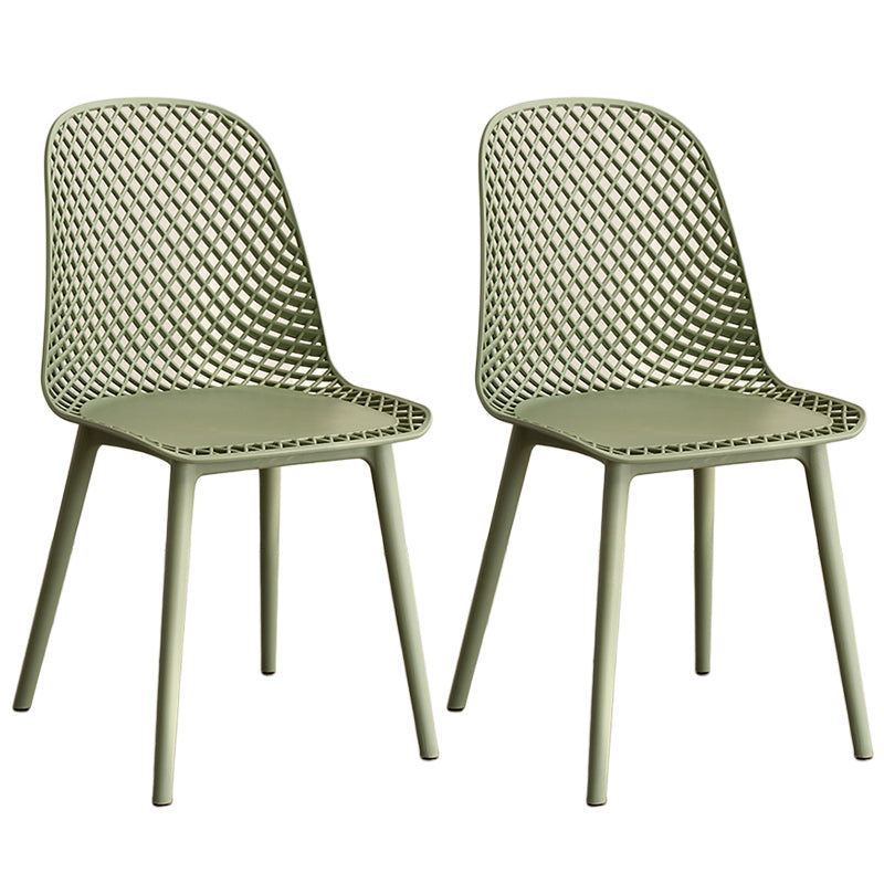 Sillas de comedor de estilo contemporáneo sillas sin brazos con patas de plástico para el hogar