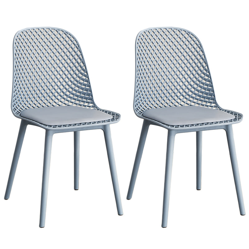 Sillas de comedor de estilo contemporáneo sillas sin brazos con patas de plástico para el hogar