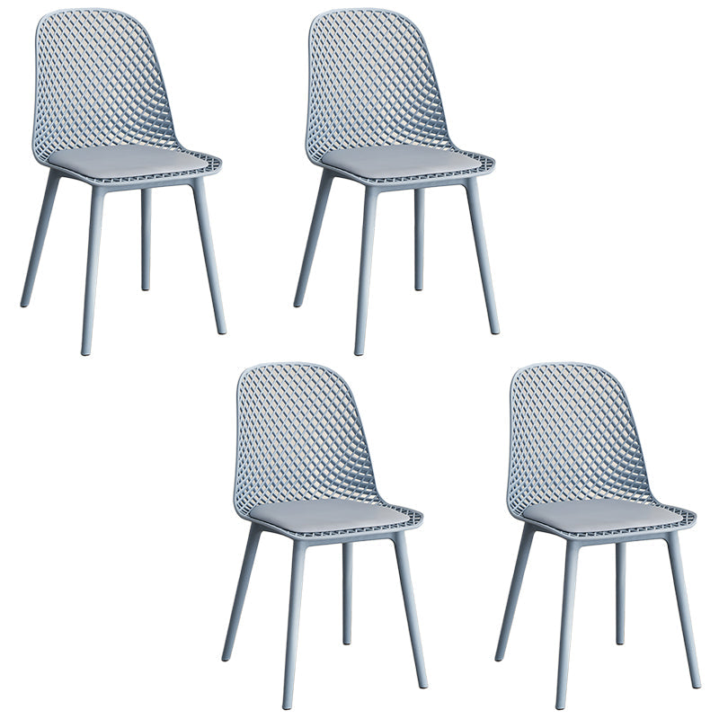 Sillas de comedor de estilo contemporáneo sillas sin brazos con patas de plástico para el hogar