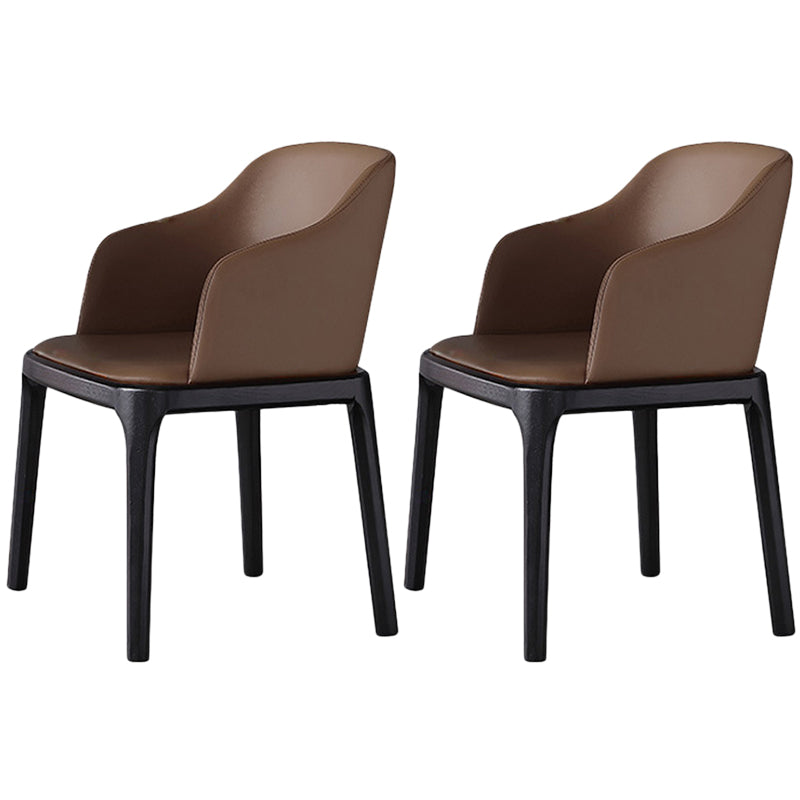 Sedia da pranzo marrone contemporanea sedia da pranzo in legno di quercia nera