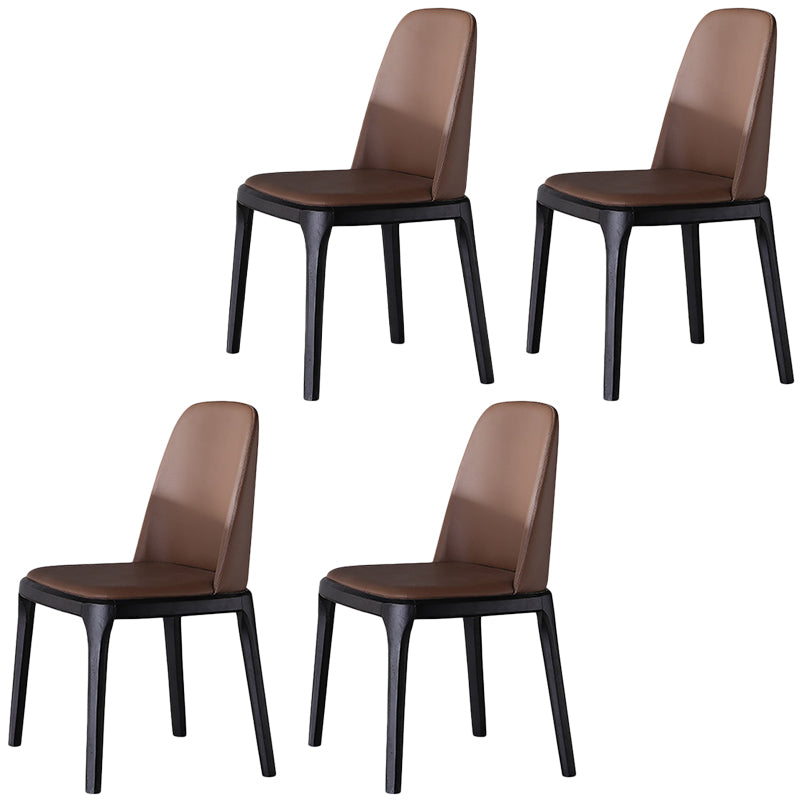 Sedia da pranzo marrone contemporanea sedia da pranzo in legno di quercia nera