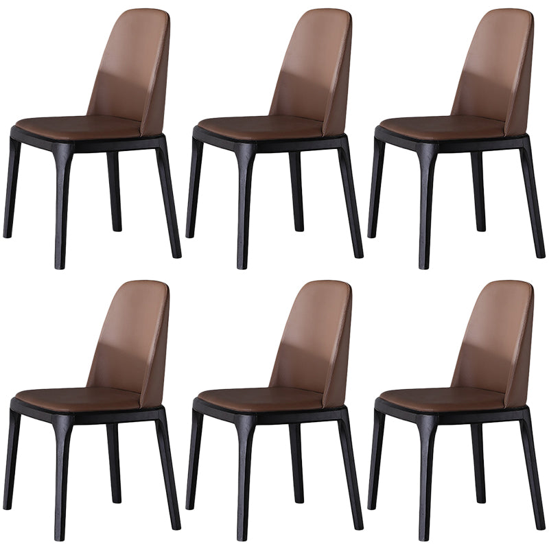 Sedia da pranzo marrone contemporanea sedia da pranzo in legno di quercia nera