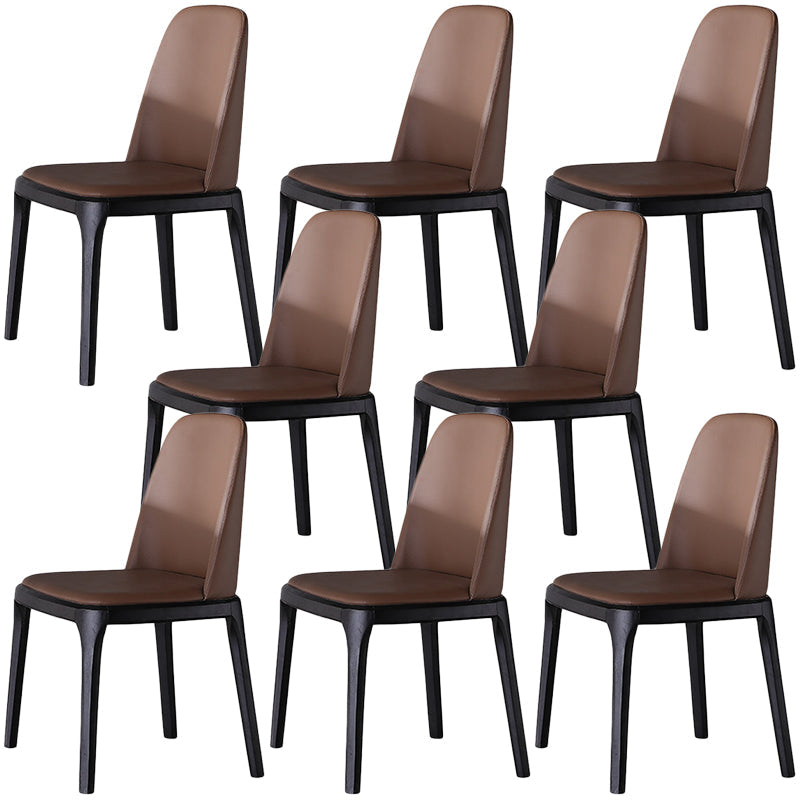 Sedia da pranzo marrone contemporanea sedia da pranzo in legno di quercia nera