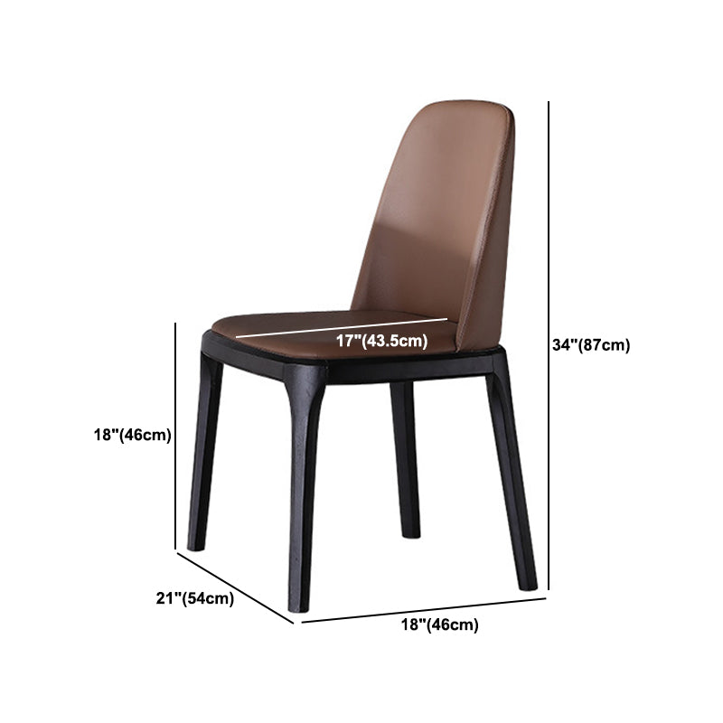 Sedia da pranzo marrone contemporanea sedia da pranzo in legno di quercia nera