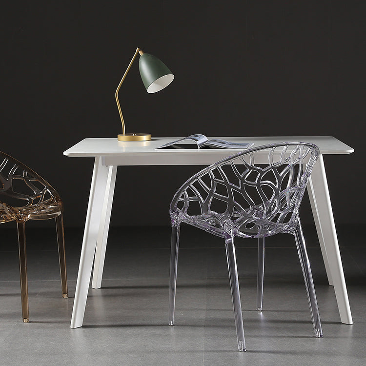 Scandinavian Armless Dining Chairs Acrylic Cross Back Side Chair