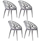 Scandinavian Armless Dining Chairs Acrylic Cross Back Side Chair