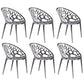 Scandinavian Armless Dining Chairs Acrylic Cross Back Side Chair
