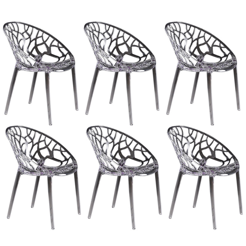 Scandinavian Armless Dining Chairs Acrylic Cross Back Side Chair