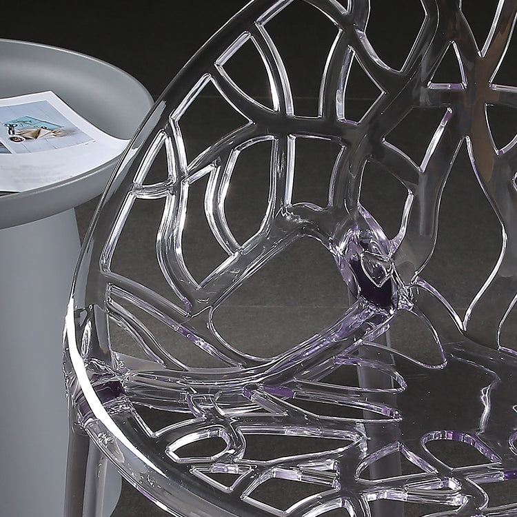 Scandinavian Armless Dining Chairs Acrylic Cross Back Side Chair