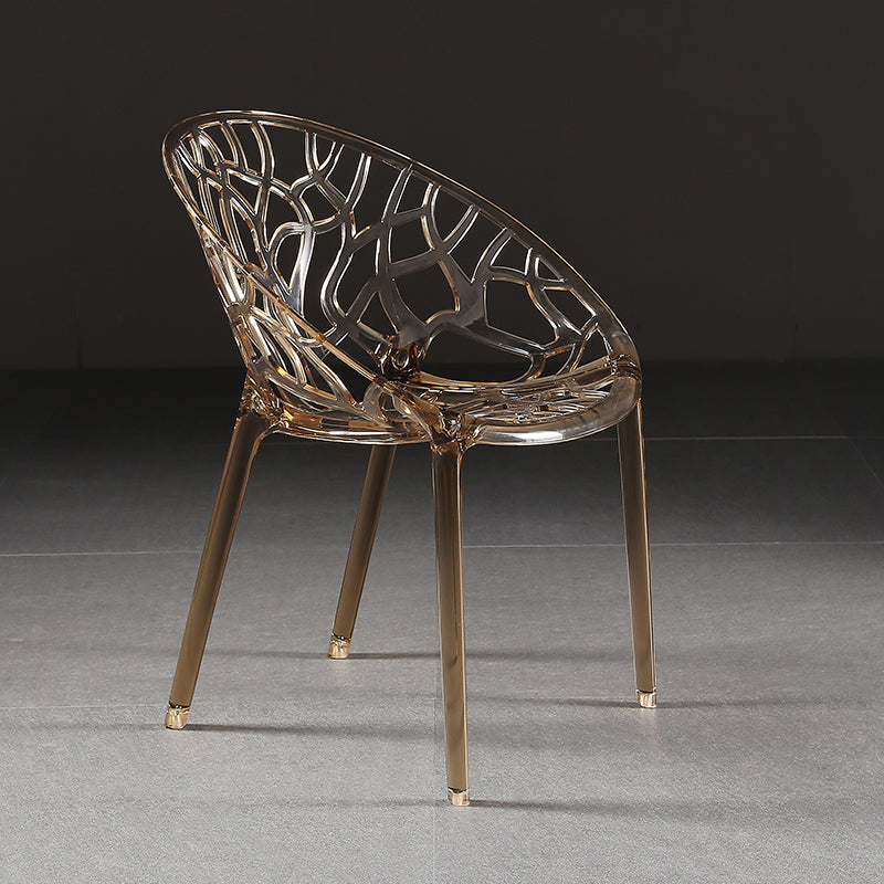 Scandinavian Armless Dining Chairs Acrylic Cross Back Side Chair