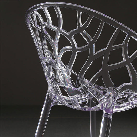 Scandinavian Armless Dining Chairs Acrylic Cross Back Side Chair