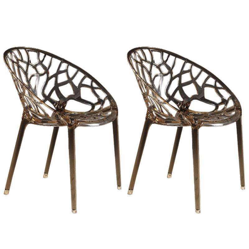 Scandinavian Armless Dining Chairs Acrylic Cross Back Side Chair
