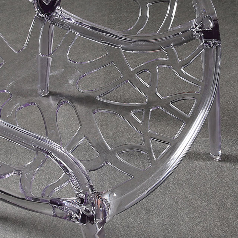 Scandinavian Armless Dining Chairs Acrylic Cross Back Side Chair