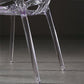 Scandinavian Armless Dining Chairs Acrylic Cross Back Side Chair