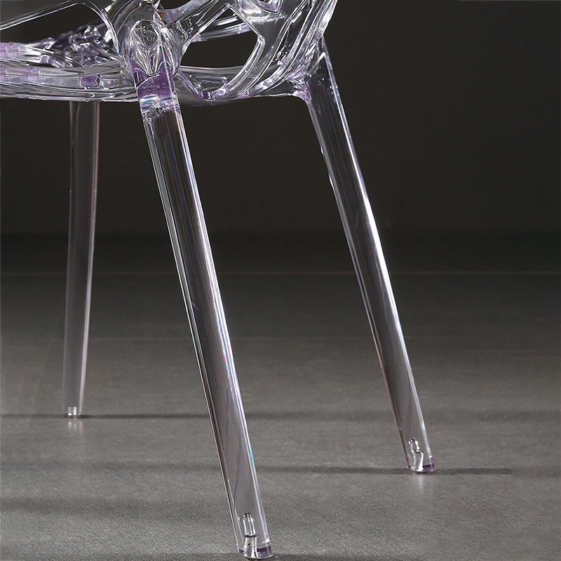 Scandinavian Armless Dining Chairs Acrylic Cross Back Side Chair