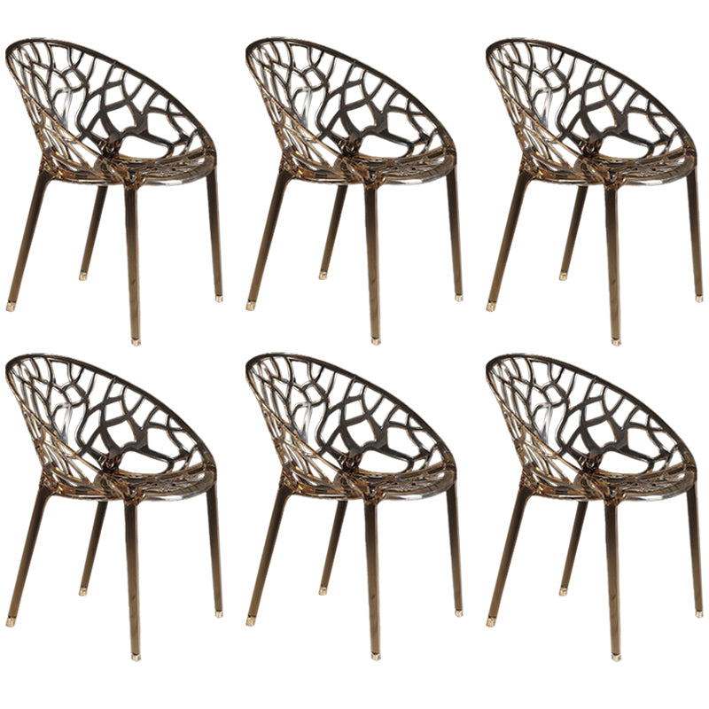 Scandinavian Armless Dining Chairs Acrylic Cross Back Side Chair