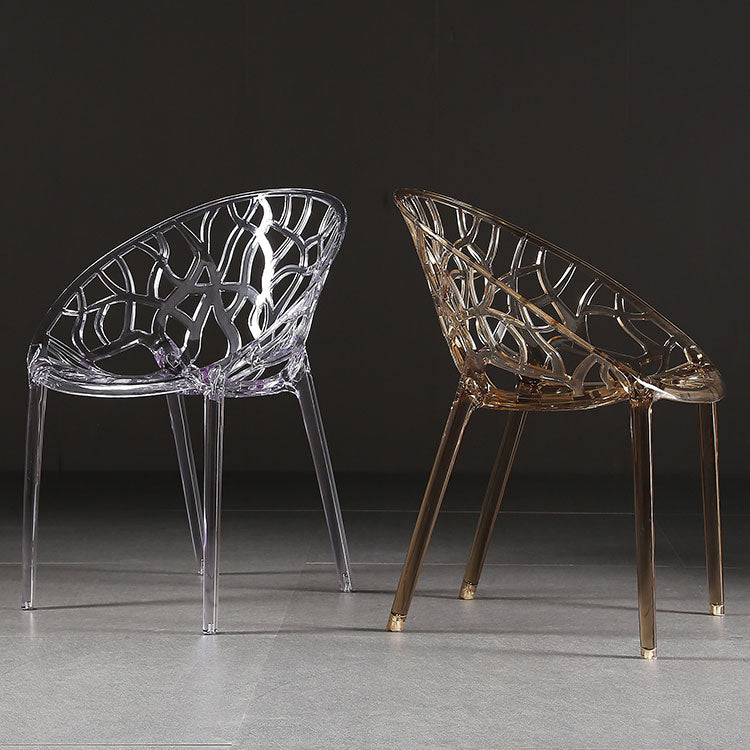 Scandinavian Armless Dining Chairs Acrylic Cross Back Side Chair