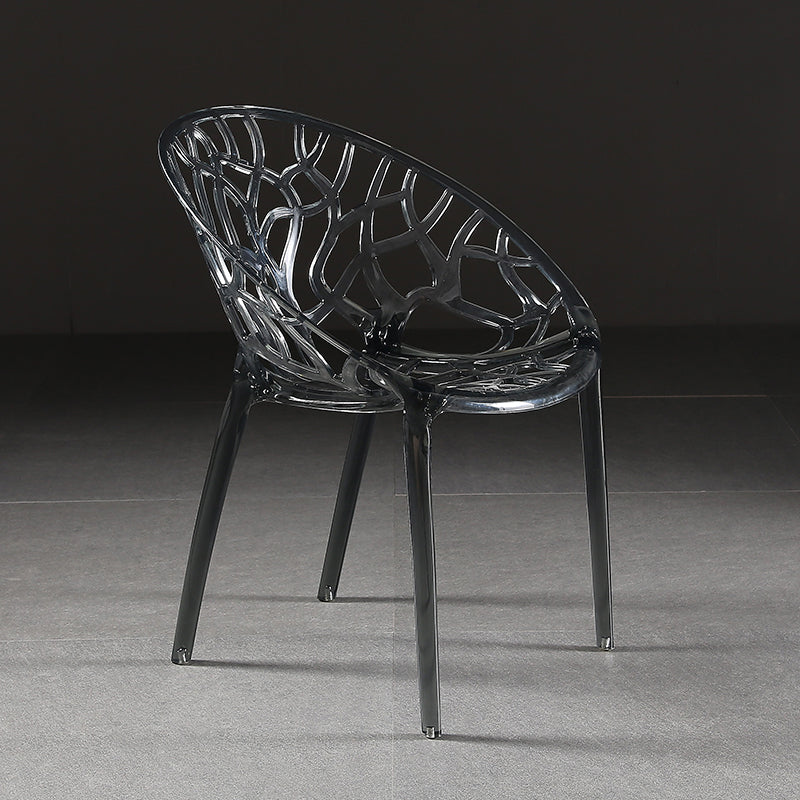 Scandinavian Armless Dining Chairs Acrylic Cross Back Side Chair