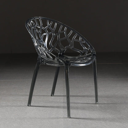 Scandinavian Armless Dining Chairs Acrylic Cross Back Side Chair