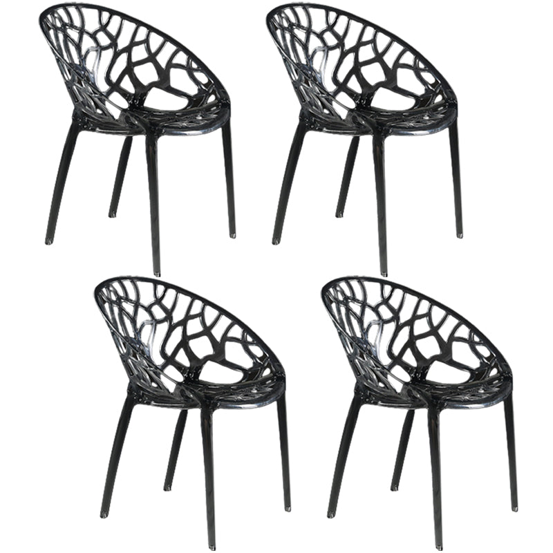 Scandinavian Armless Dining Chairs Acrylic Cross Back Side Chair