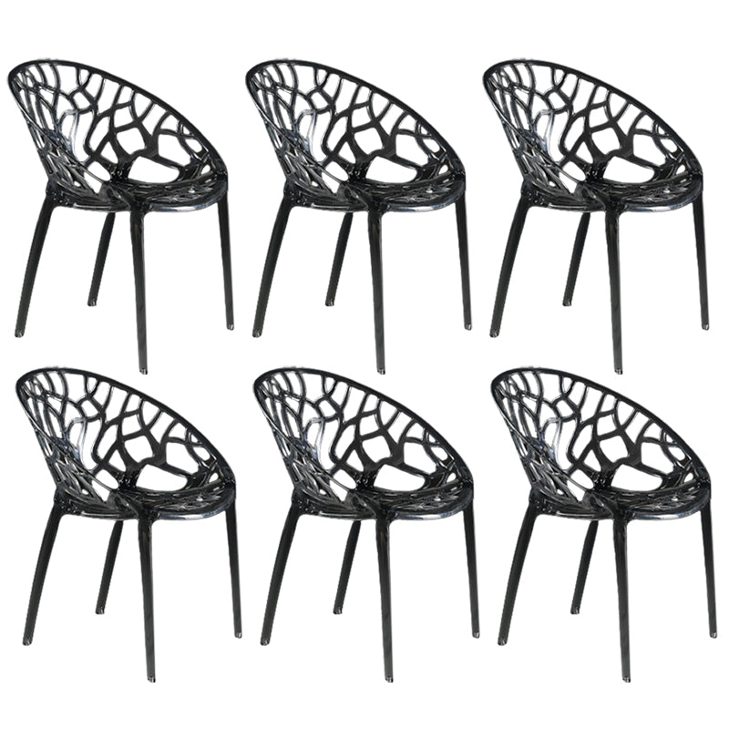 Scandinavian Armless Dining Chairs Acrylic Cross Back Side Chair