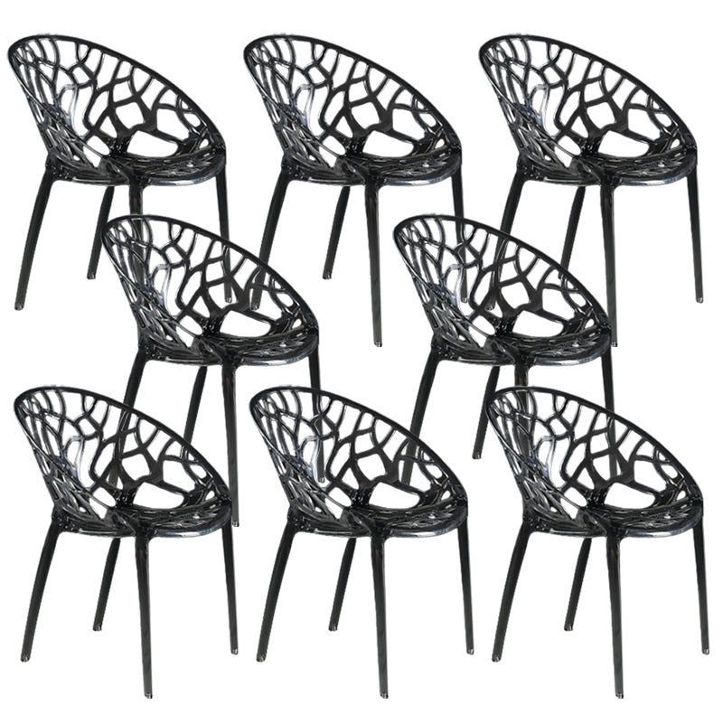Scandinavian Armless Dining Chairs Acrylic Cross Back Side Chair