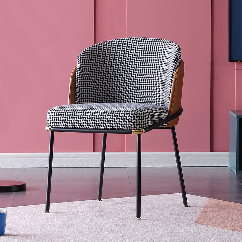 Contemporary Dining Chair Armless Dining Chair with Metal Legs for Kitchen