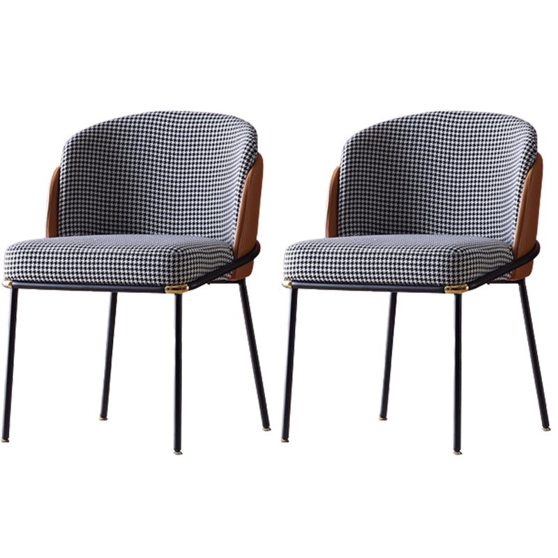 Contemporary Dining Chair Armless Dining Chair with Metal Legs for Kitchen