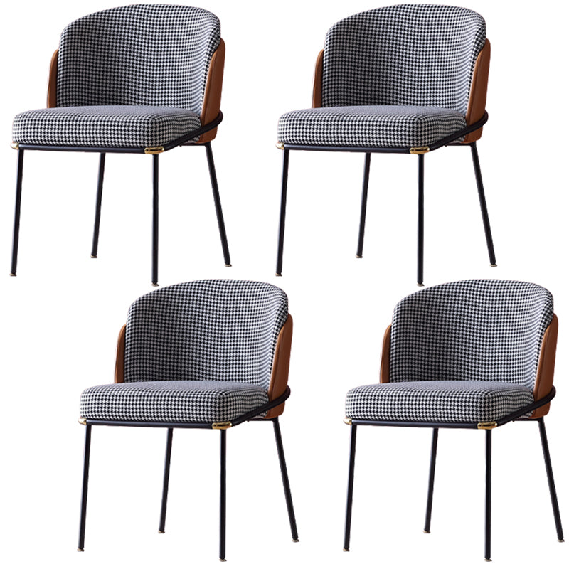 Contemporary Dining Chair Armless Dining Chair with Metal Legs for Kitchen