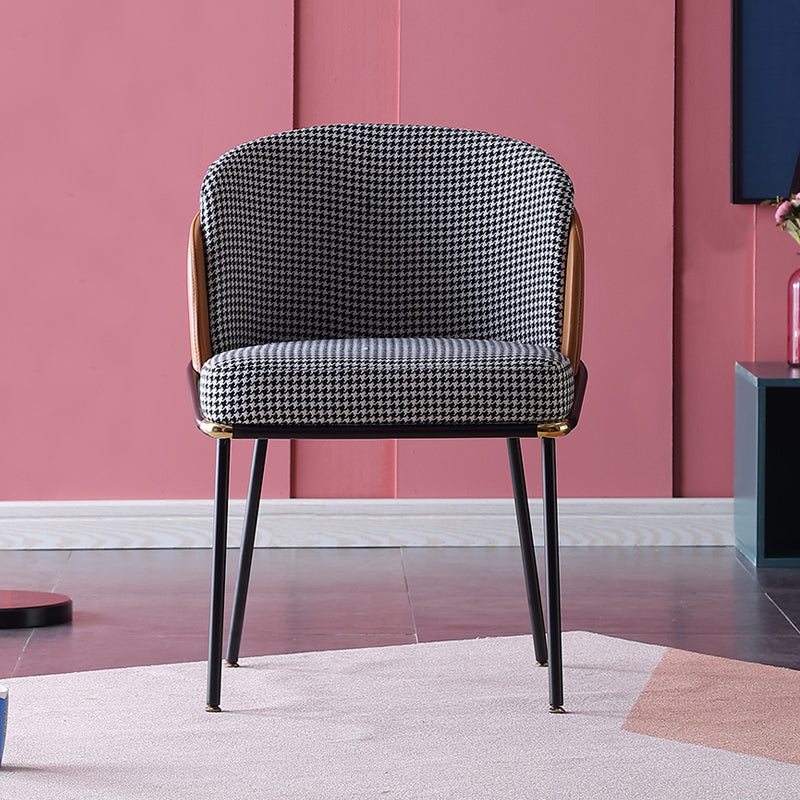 Contemporary Dining Chair Armless Dining Chair with Metal Legs for Kitchen