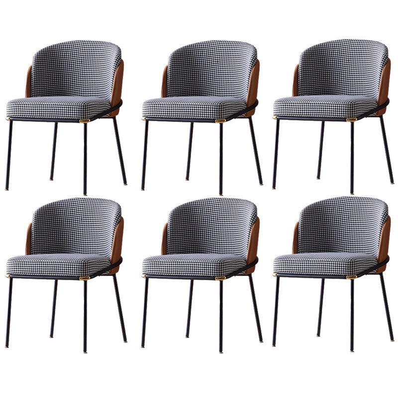 Contemporary Dining Chair Armless Dining Chair with Metal Legs for Kitchen