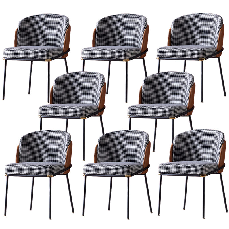 Contemporary Dining Chair Armless Dining Chair with Metal Legs for Kitchen