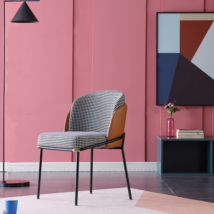 Contemporary Dining Chair Armless Dining Chair with Metal Legs for Kitchen