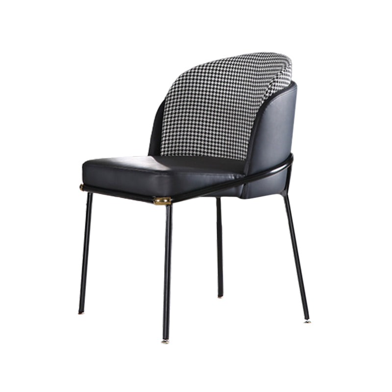 Contemporary Dining Chair Armless Dining Chair with Metal Legs for Kitchen