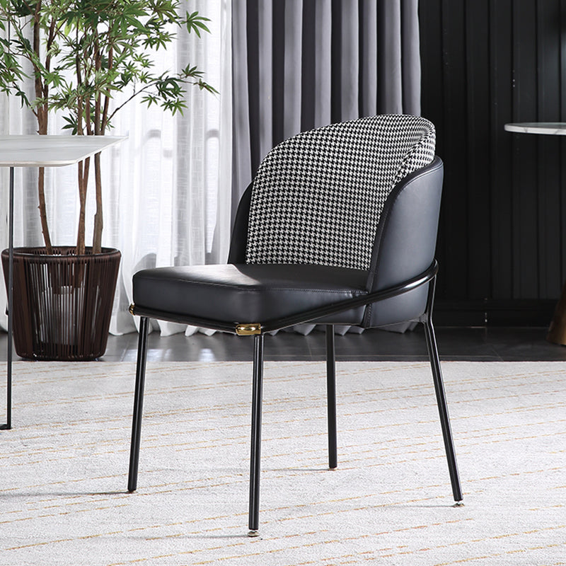 Contemporary Dining Chair Armless Dining Chair with Metal Legs for Kitchen